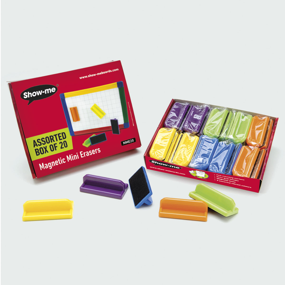 Magnetic Mini Erasers, Pack of 20