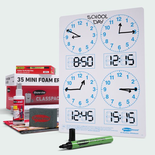 A4 4-Panel Clock Face Whiteboards