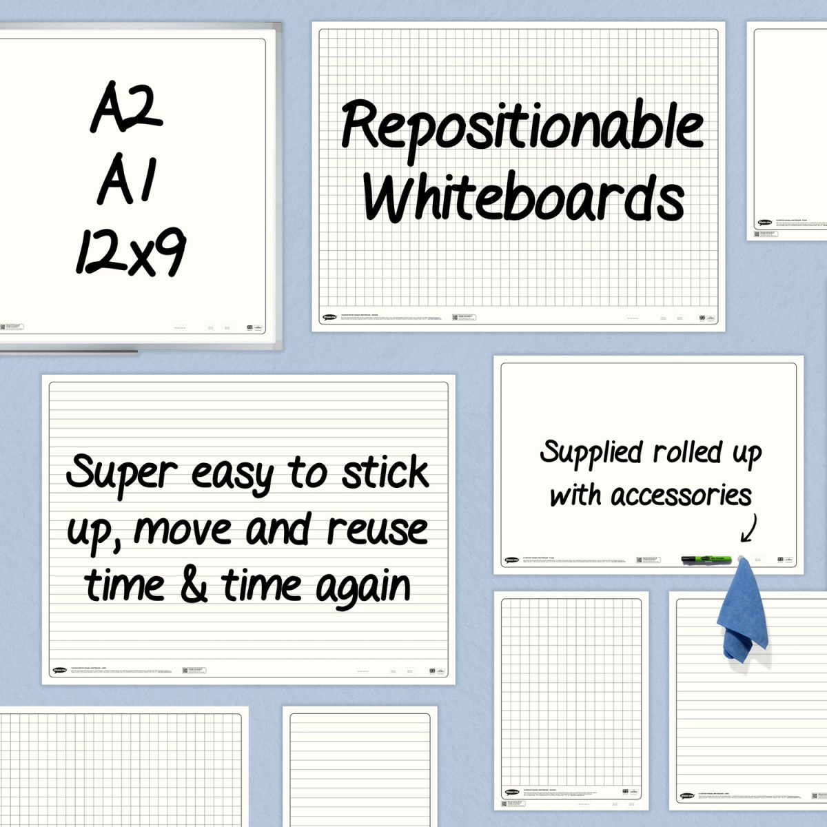 Repositionable Whiteboards