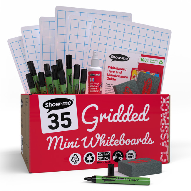 A4 Gridded Mini Whiteboards