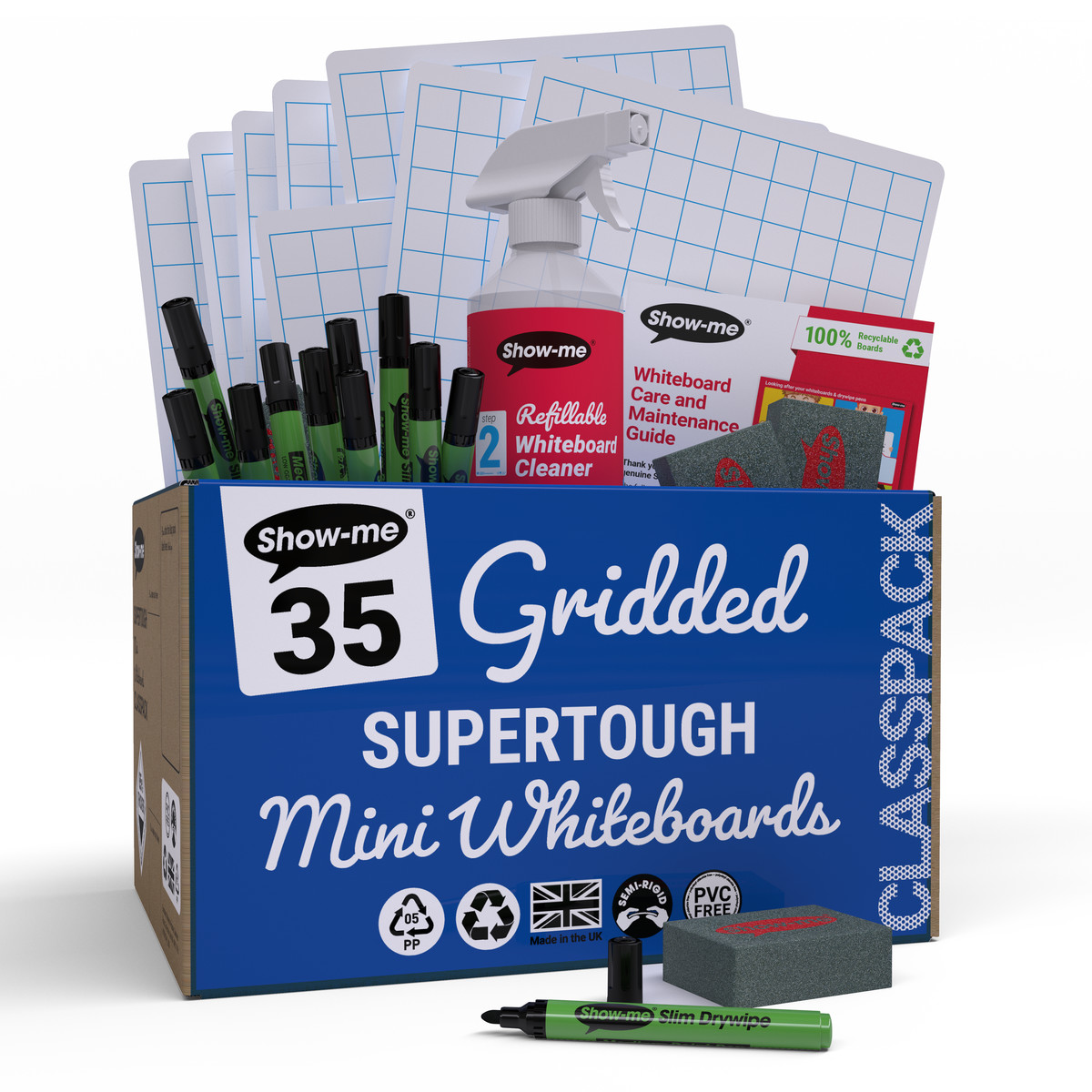 A4 Gridded Supertough Mini Whiteboards