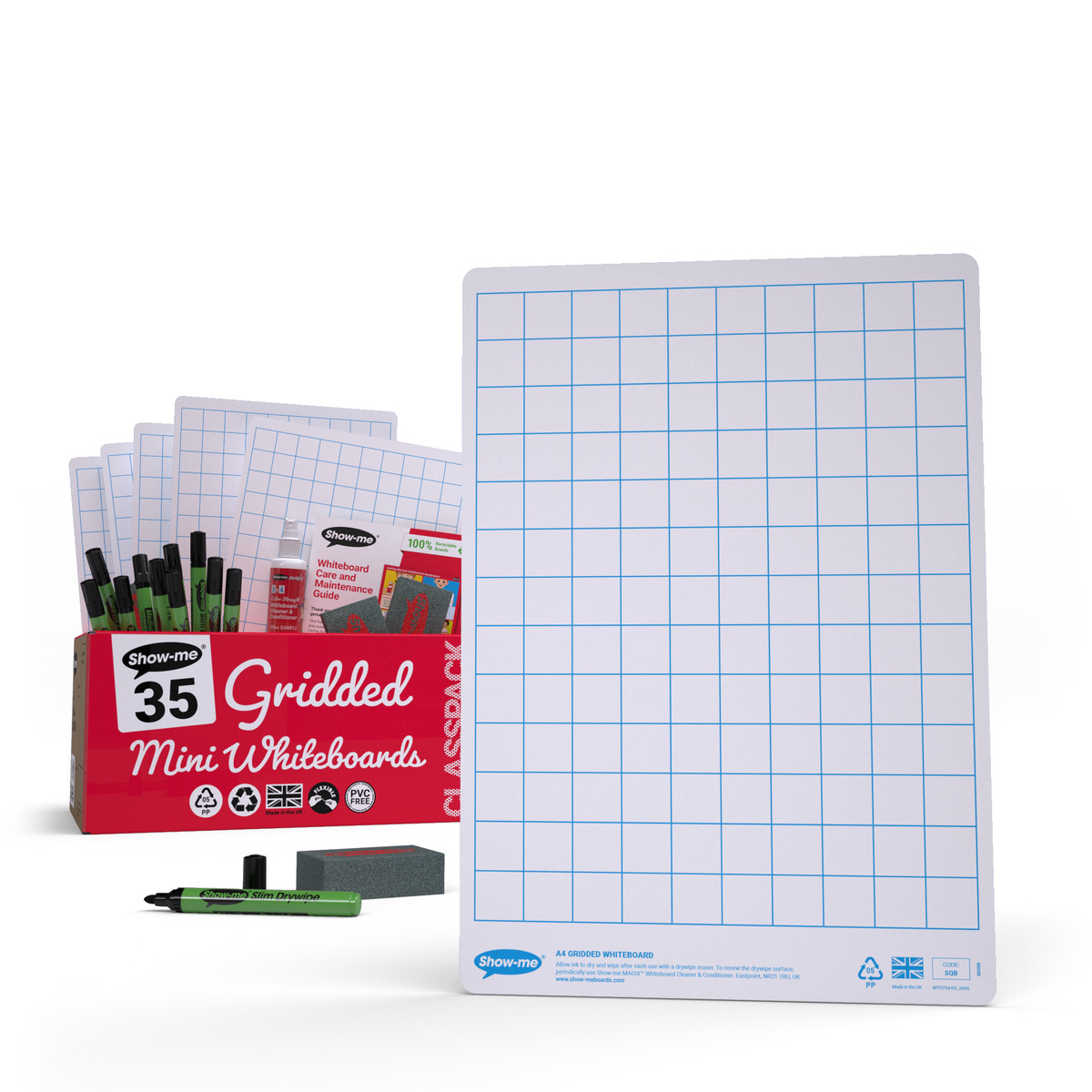 A4 Gridded Mini Whiteboards