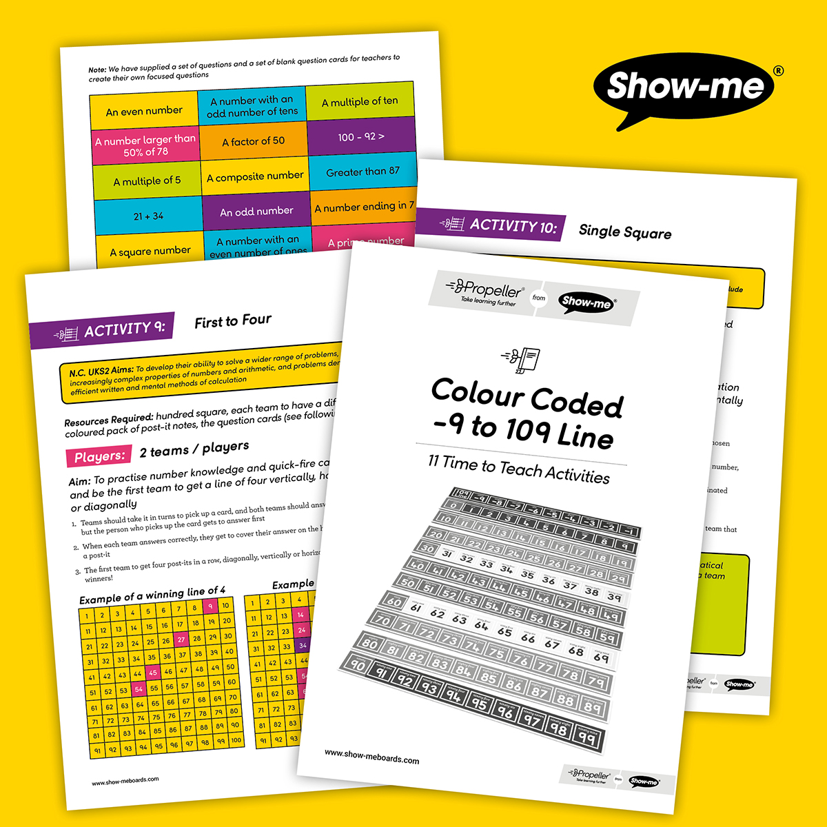 Time to Teach – Colour Coded -9 to 109 Line Colour – Download